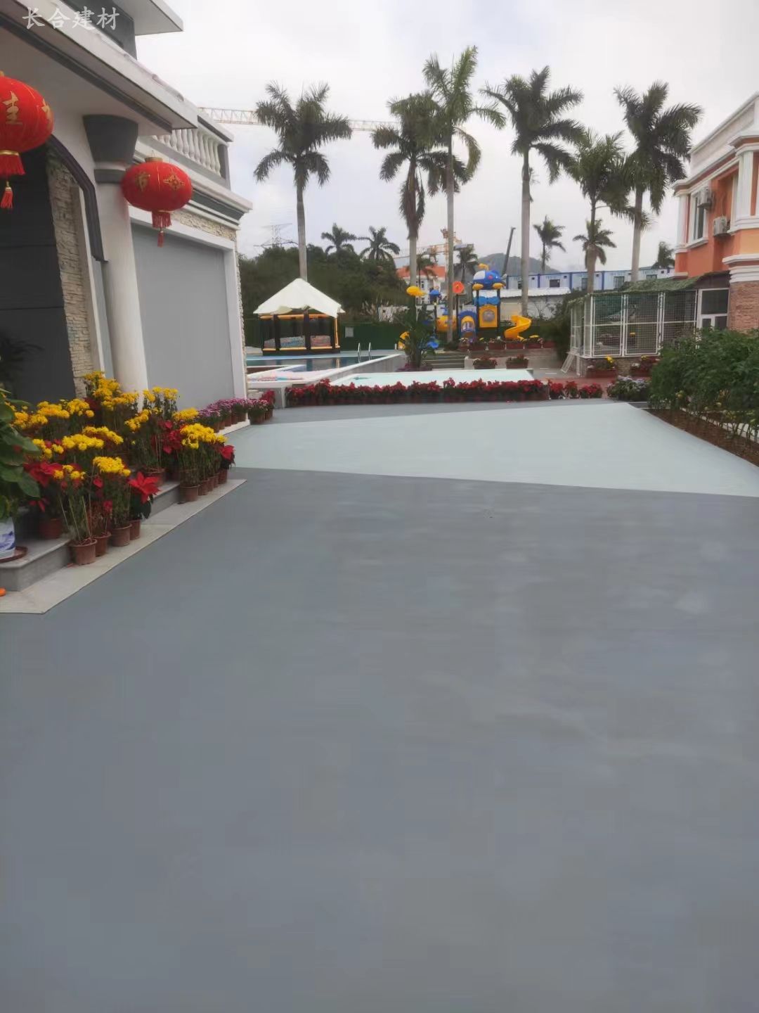 幼儿园EPDM 选用材料花色细节-车间环氧地坪工程