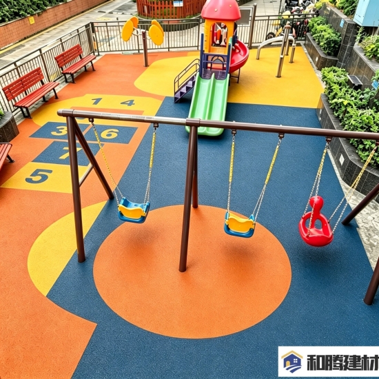 深圳幼儿园户外活动区 EPDM 减震颗粒地面工程案例